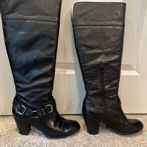 Leather Upper knee high riding boot.
